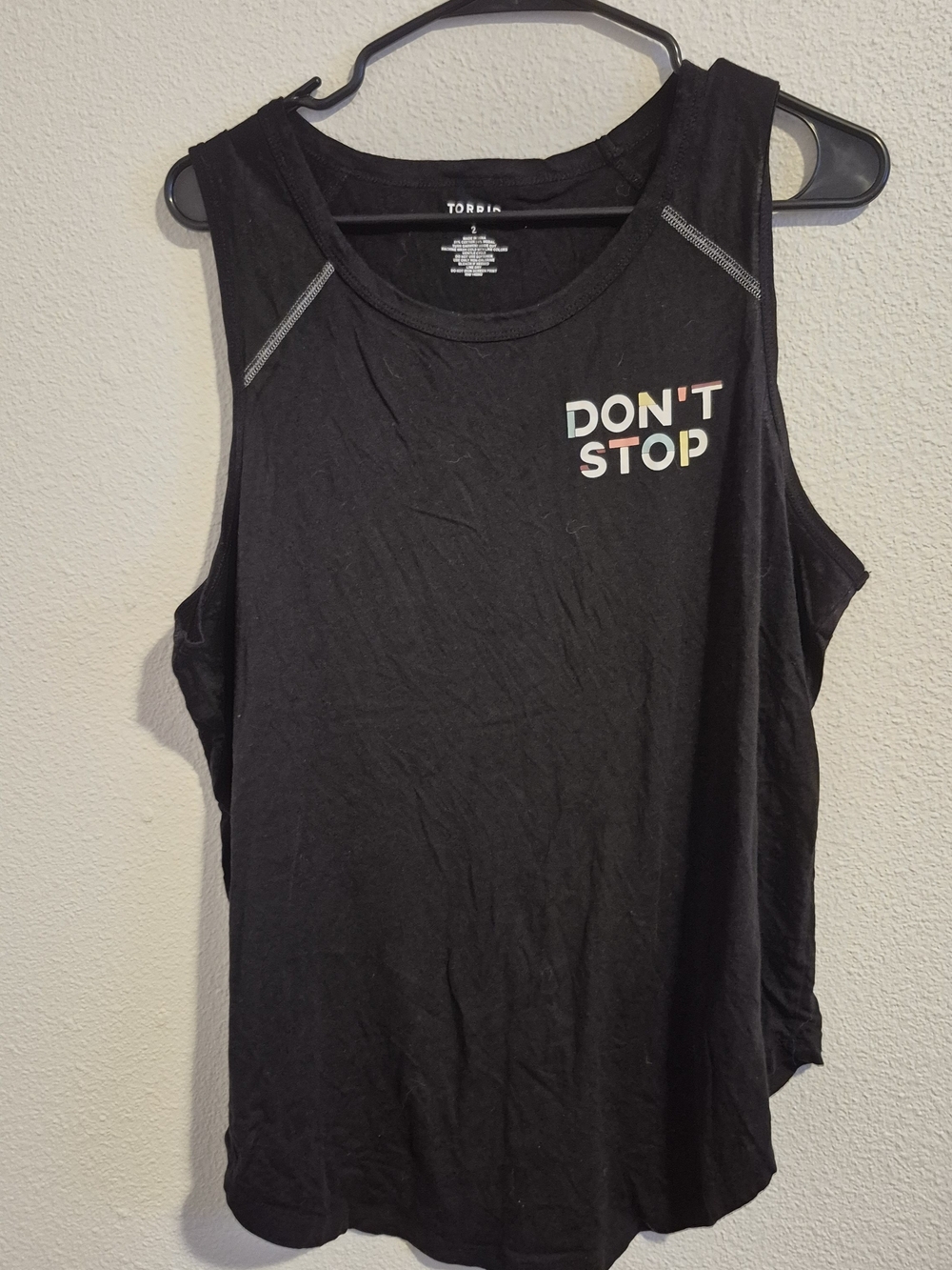 torrid Black Graphic "DON'T STOP" Muscle Tank #252